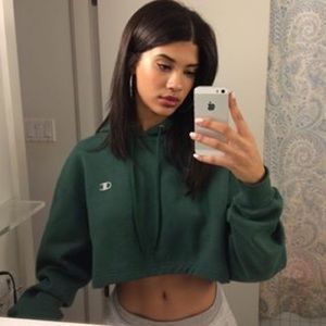 champion red cropped sweater